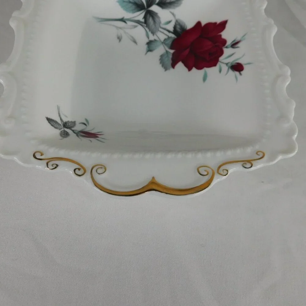 Royal Albert Sweet Romance White Floral Design Square Small Tray Meat Nut Candy - Picture 8 of 10